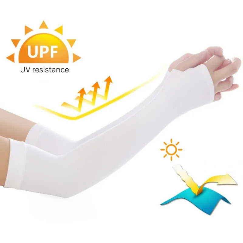 防晒冰袖女2PCS Arm Sleeves Warmers Sports Sleeve Sun UV Protection Hand Cover Cooling Warmer Running Fishing Cycling Ski mangas para brazo