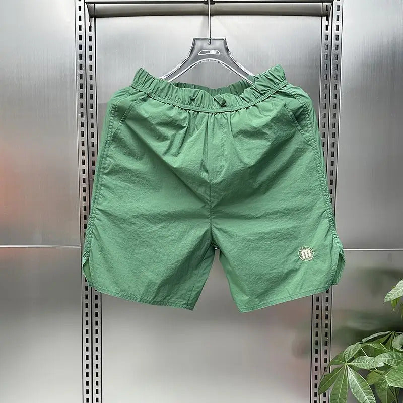短裤男Men's Quick-drying Shorts Ice Silk Elastic Waist Breathable Letter Sweat Absorbing Shorts Straight Beach Surfing Sports Shorts