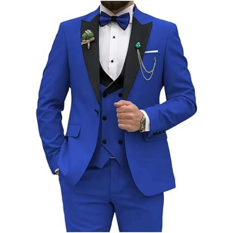 礼服男Men Suit Colorful Luxury Blazer Vest And Pant Sets 3 Piece Birthday Dress Business  Prom Evening Party Costumes High Quality