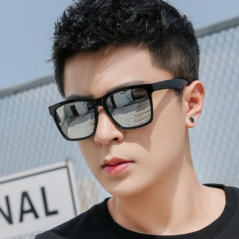 太阳镜男New Large Frame Square Sunglasses Men's Brand Designer Fashion Sun Glasses Men Outdoor Driving Eyewear UV400 Oculos De Sol