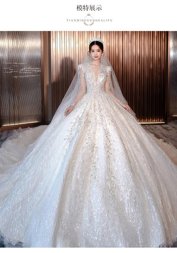 礼服女Customized Sweet Square Collar Ivory Wedding Dress Plus Size Luxury Pearls Bridal Ball Gown Vestido De Noiva Floor Or Train