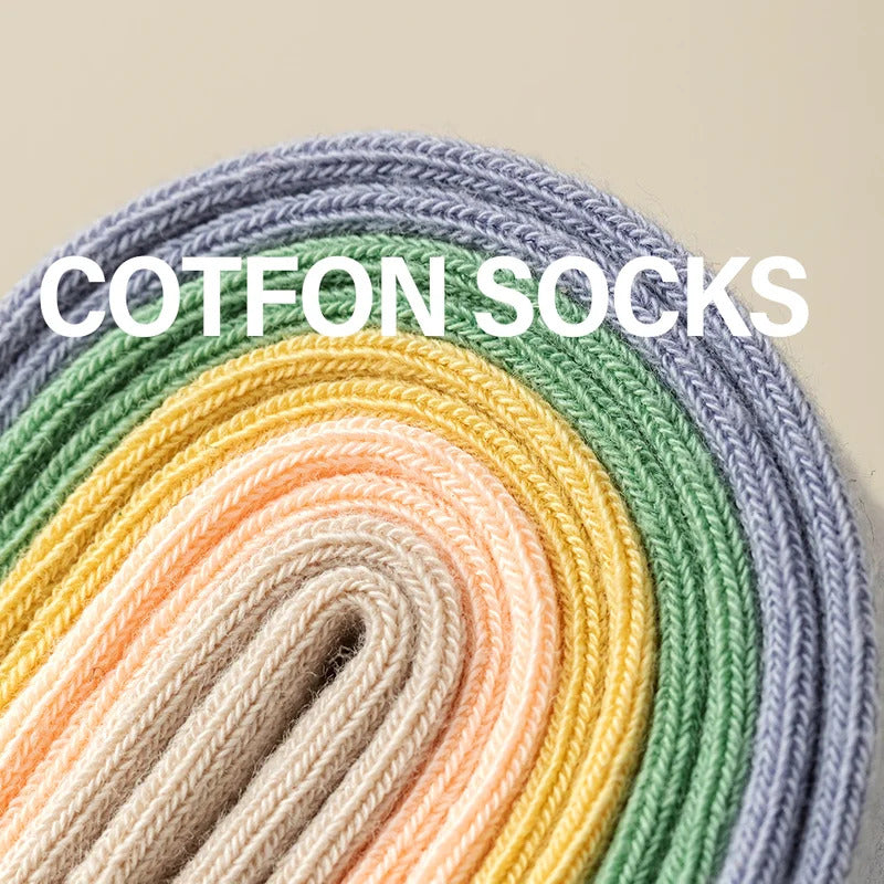 Women's 95% Combed Cotton Business Dress Socks Soft Breathable Ankle Length Colorful 5 Pairs/Lot for Spring Summer男士袜子