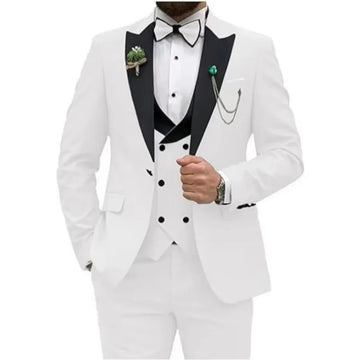 礼服男Men Suit Colorful Luxury Blazer Vest And Pant Sets 3 Piece Birthday Dress Business  Prom Evening Party Costumes High Quality