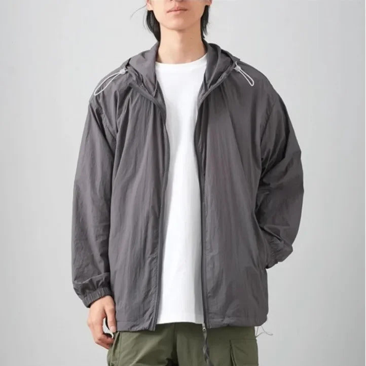 防晒衣男Outdoor Lightweight Ice Silk Hooded Sunscreen Jacket For Men 2024 Summer UV Protection Breathable Anti-Sun Clothing