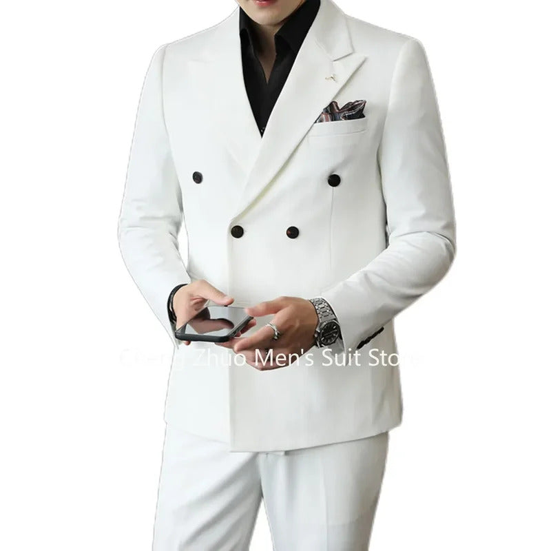 礼服男Elegant Suits for Men 2 Pieces Blazer and Pants Set High Quality for Wedding Business Evening Party Tuxedo Suit for Men Clothing