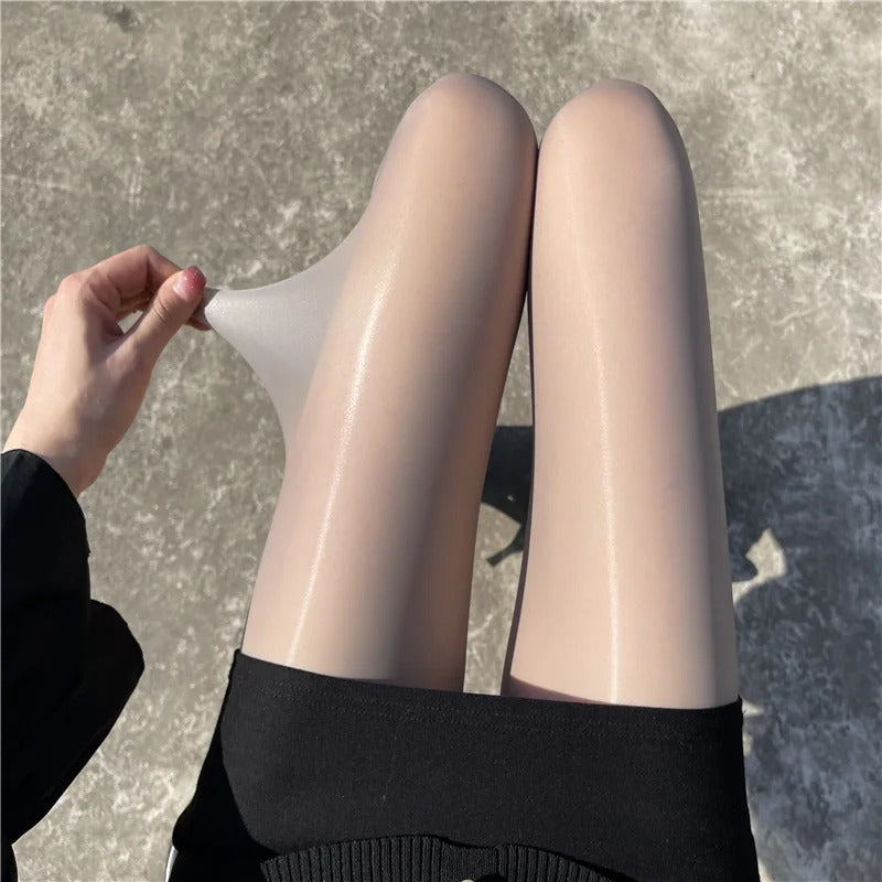 丝袜Oil Shiny Lingerie Elastic Hot Hosiery Ultrathin Bling Tights Sexy Women Stockings Clubwear Female Glossy Pantyhose Sheer Medias