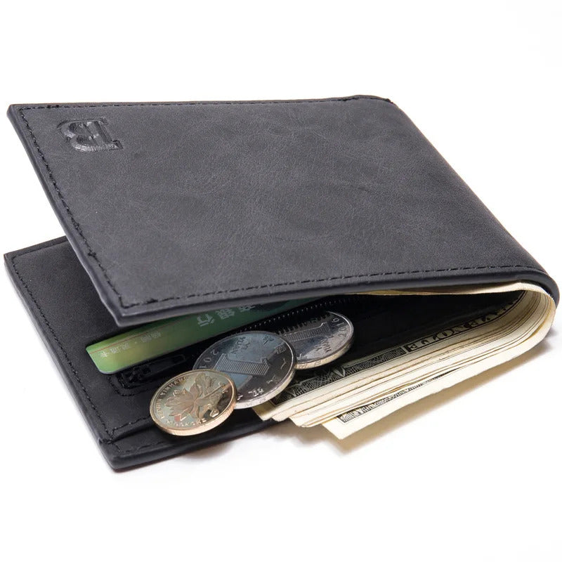 包包男New Retro Men Leather Wallets Small Money Purses Design Dollar Price Top Men Thin Wallet with Coin Bag Zipper Short Men Wallets