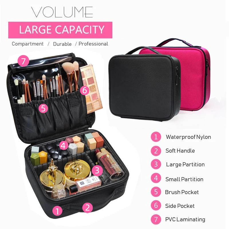 包包New Cosmetic Case for Women  Beauty Brush Makeup Bag Travel Necessary Waterproof Cosmetic Bag