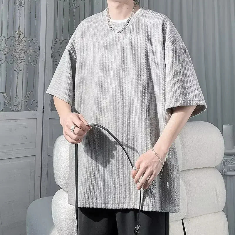 T恤男2023 Summer Quick Dry Ice Silk Men's T-Shirt Short Sleeves Casual Loose-Fit Sports Cooling Body T-Shirt Trendy Brand Trendy Top