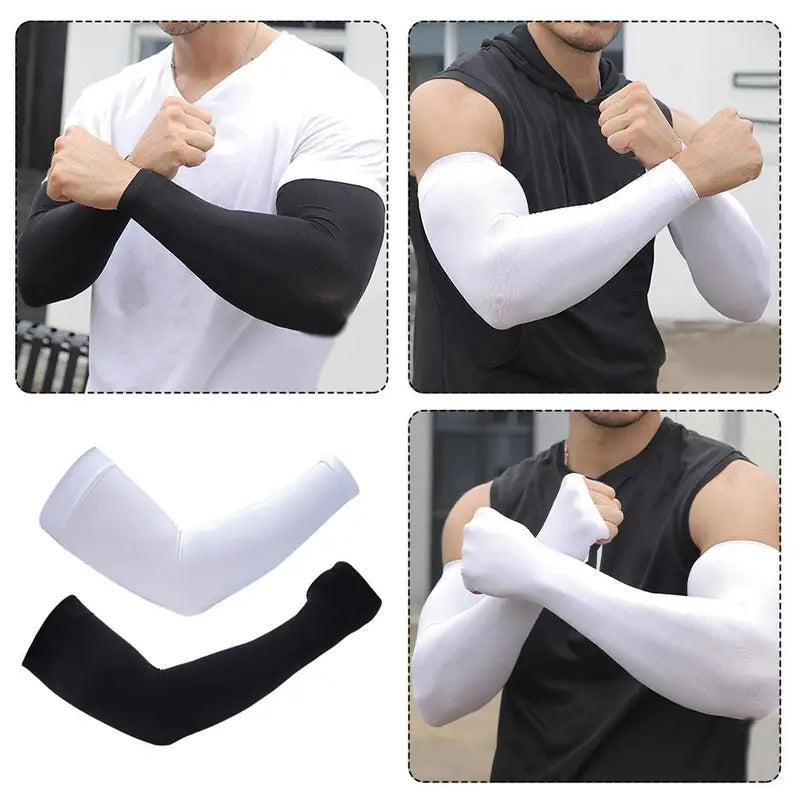 冰袖男Large Size Men Cooling Arm Sleeves Cover Sport Running UV Sun Protection Outdoor Men Fishing Cycling Quick Dry Gloves Arm Warmer