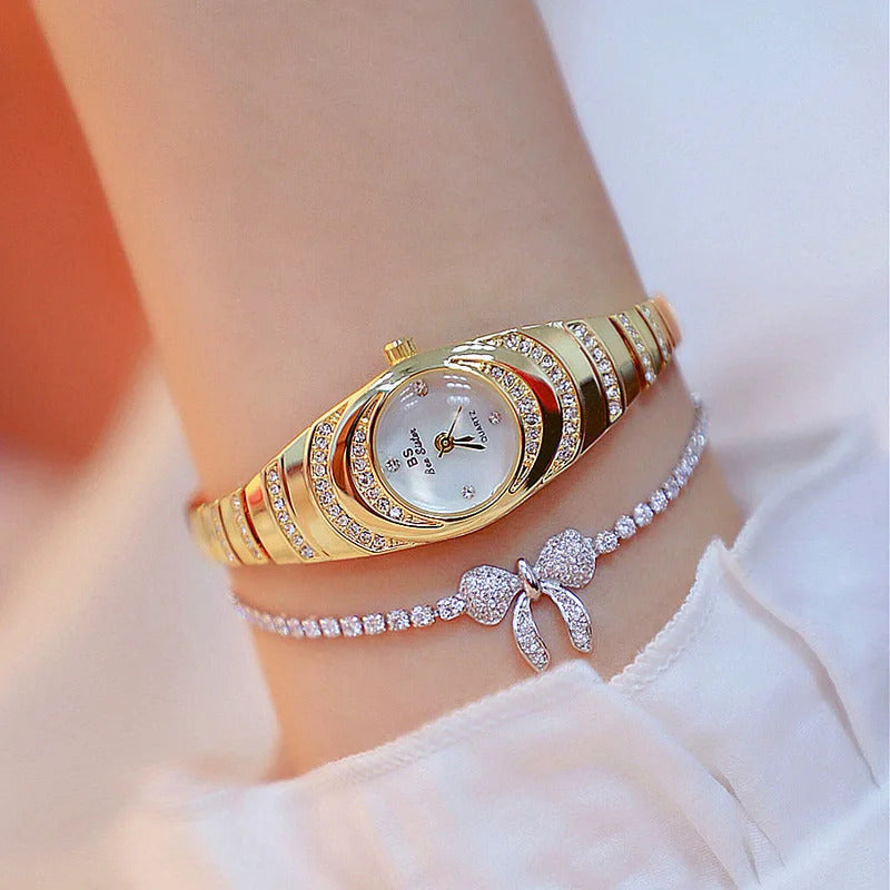 手表女UTHAI 2024 New Female Diamond Snake Bracelet Wristwatches Women's Personalized Fashion Quartz Opening Clock Watch