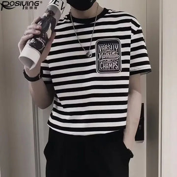 T恤男New Style Short Sleeve T-shirt Trendy Versatile Fashionable Round Neck Standard Men's Summer Japanese Version