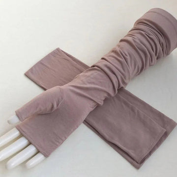 防晒手套女Female Sports Fitness Cycling Sunscreen Touch Screen Long Fingerless Mitten Women Cotton Fashion Half Finger Driving Gloves B89
