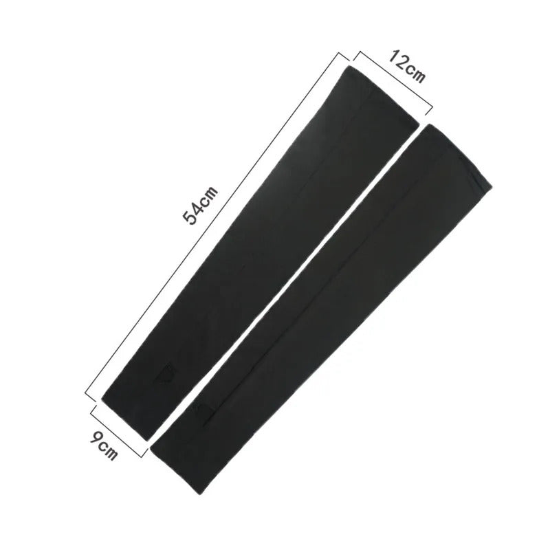 防晒冰袖女Solid Color Ice Fabric Arm Sleeves Running Cycling Sun-protective Sleeve Fashion Summer Cooling Outdoor Arm Cover Glove Unisex