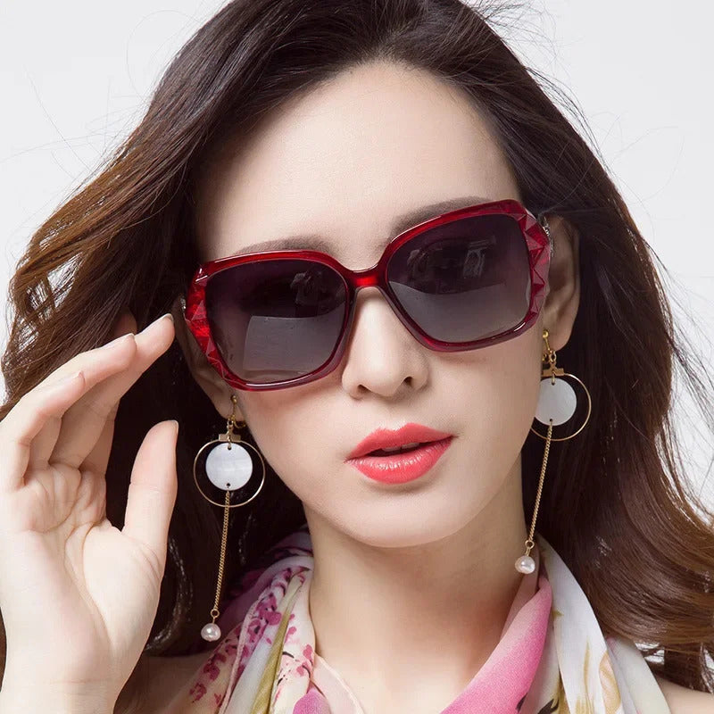 眼镜女New Large Frame Square Sunglasses Women's Brand Designer Fashion Sun Glasses Women Classic Vintage Eyewear UV400 Oculos De Sol