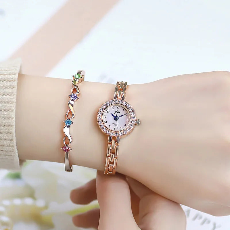 手表女UTHAI W104 Watch For Women Diamond Bracelet Watch Female Girl Student Digital High end Fashion Quartz Watch Ladies Watches Gift