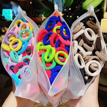 发饰50/100pcs/Set Girls Colorful Nylon Small Elastic Hair Bands Children Ponytail Holder Scrunchie Headband Kids Hair Accessories