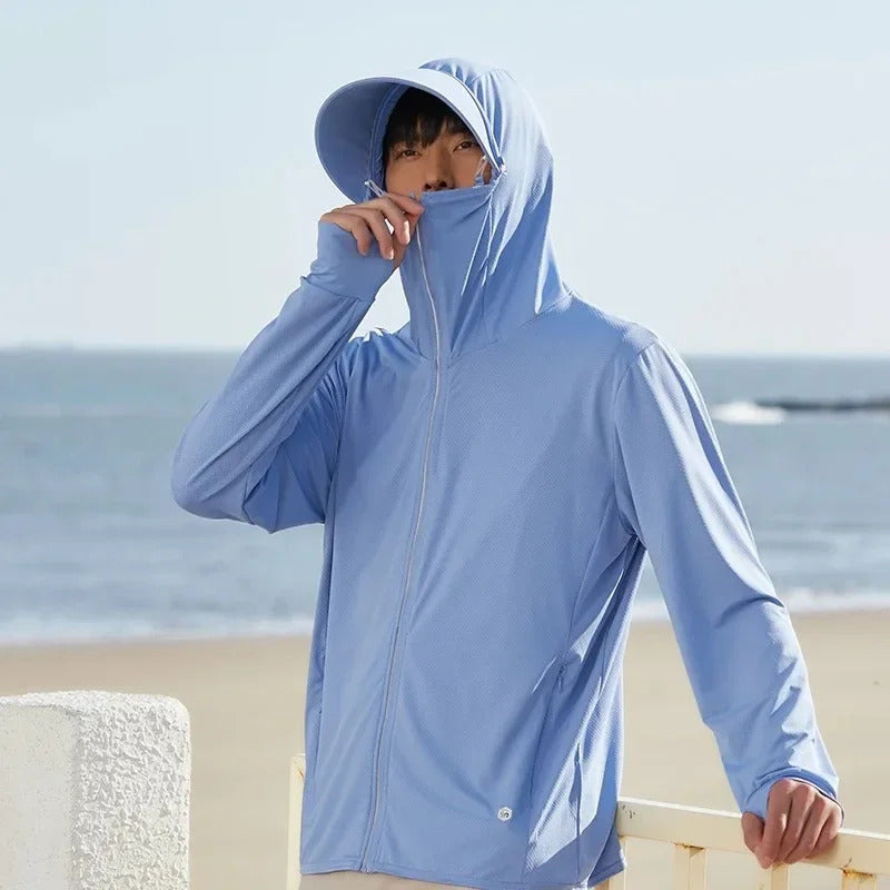 防晒衣男Ice Sense Sunscreen Clothing Women's UPF50+ Anti-Uv Ice Silk Sun Protection Suit Men's Cycling Jacket Skin Clothing Summer