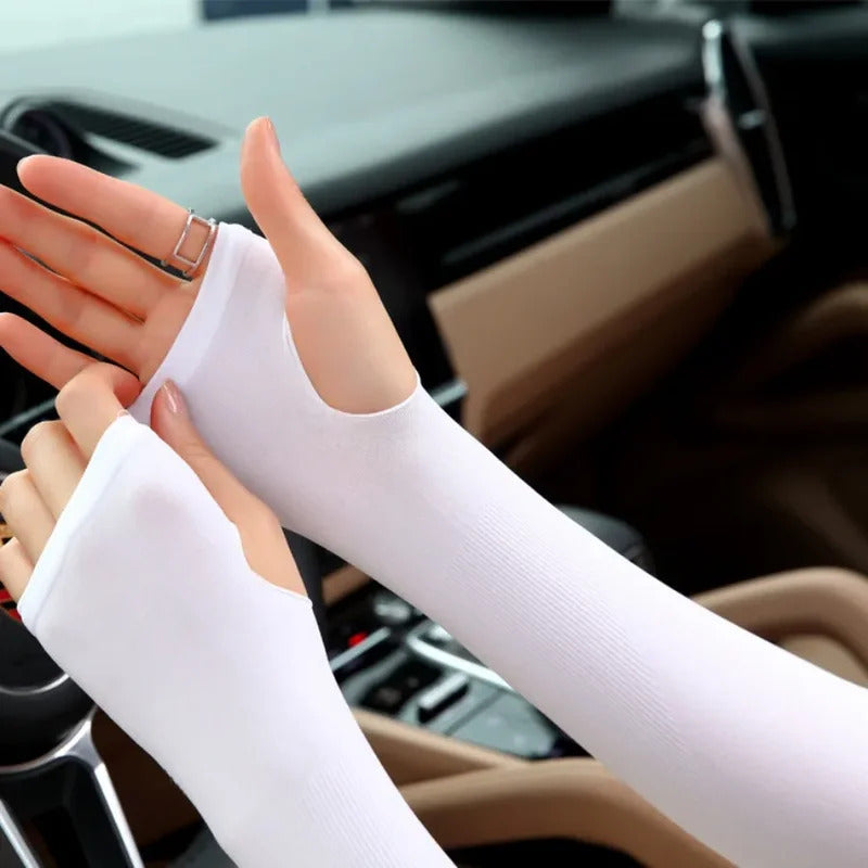 防晒冰袖女1 Pair of Ice Silk Sleeves for Both Men and Women Outdoor Uv Protection Cycling Arm Sun Screen Protection arm sleeves
