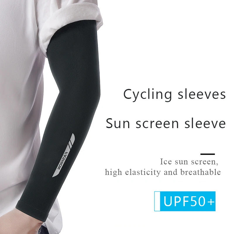 冰袖男Arm Sleeves For Men Sports Cycling Breathable Arm Elbow Cover UV Sun Protection Outdoor Sunscreen Cooling Fishing Sleeves