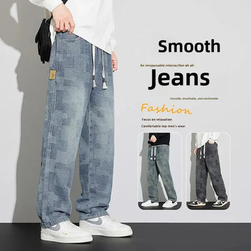 牛仔裤男Trendy American Style Wide-Leg Jeans For Men New Arrival Fall/Winter European Fashion Versatile Street Casual Trousers
