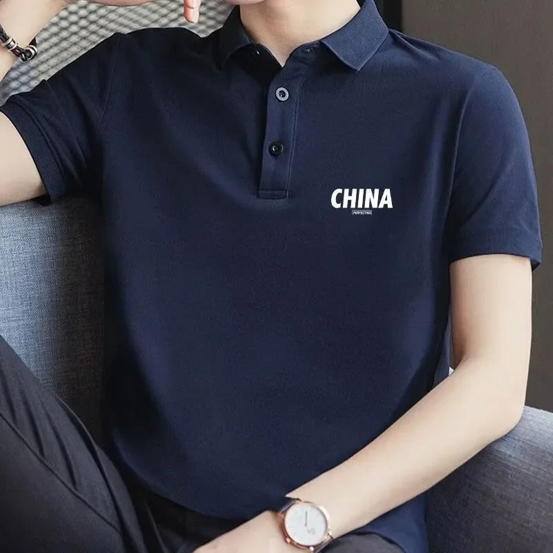 POLO男Plus Size Casual Men's Polo Shirt Short Sleeves Summer New Style Loose Fit Trendy Top Body Wear