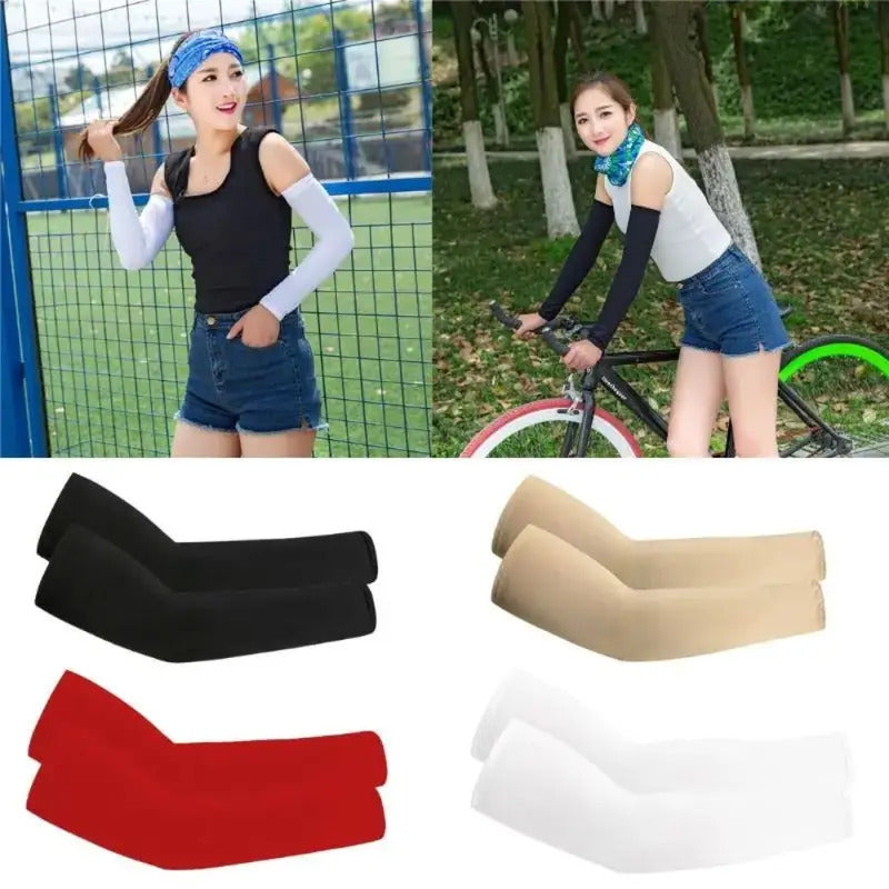 冰袖男Summer Ice Silk Sports Arm Sleeves Sun UV Protection Elastic Arm Cover High Quality Travel Cycling Fishing UV Solar Hand Cover