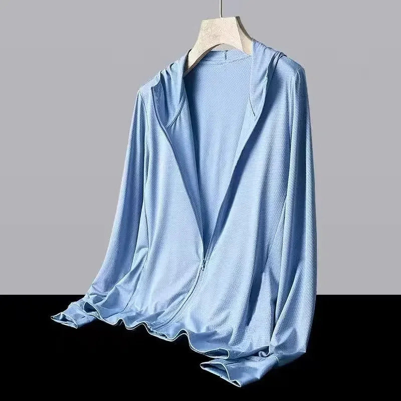 防晒衣男Men's Ice Silk Sun-Protective Jacket Thin Style Loose Fit Breathable Plus Size Mesh Summer Apparel Couple's Outfit