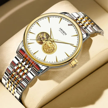 手表男手表男Luxury Authentic Men's Mechanical Watch Dragon Year Automatic Wristwatch Waterproof Hollow Out Air Driven Business Watch