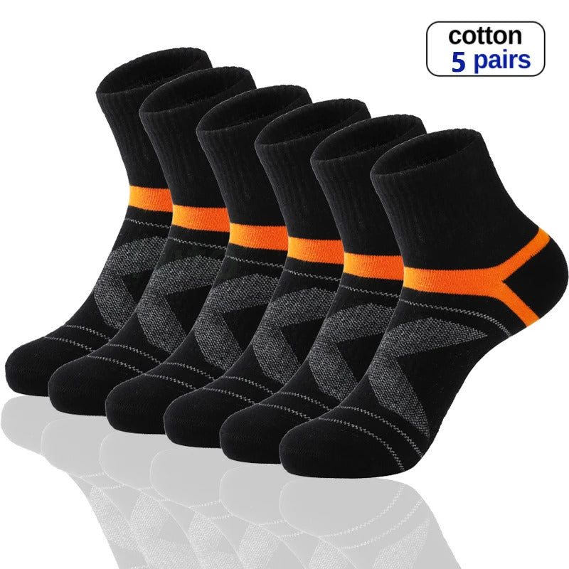 High Quality 5 Pairs Lot Men Cotton Socks Black Sports Socks Casual Run winter Socks Men Breathable Male Sock Sokken Size38-45男士袜子
