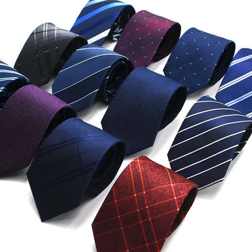 领带男Classic Plaid Neck Ties for Men Casual Suits Tie Gravatas Stripe Blue Mens Neckties For Business Wedding 8cm Width Men Ties