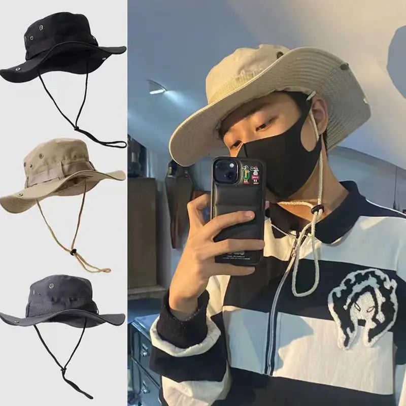 防晒帽男Wide Brim Sun Hat UV Protection Bucket Cap For Hiking Camping Fishing Men Women  Hiking Fishing Climbing Oversized Safari Bucket