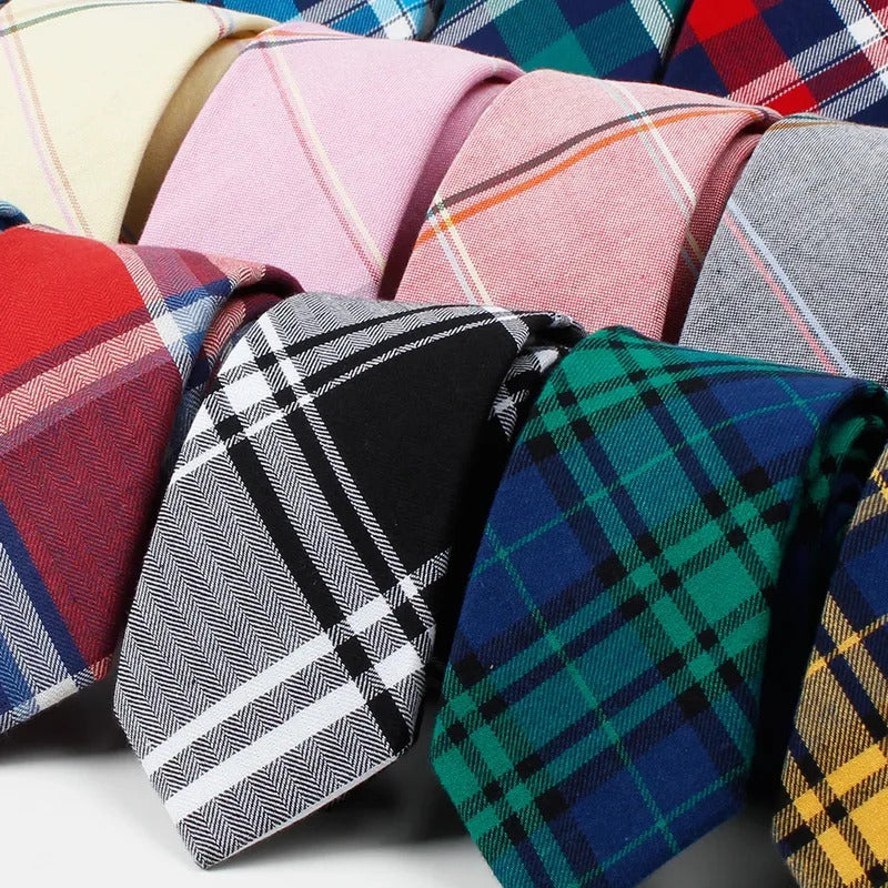 领带男European American Fashion Ties 6CM Plaid Striped Black Gray Wine Necktie Fit Best Man Business Banquet Tie Father's Day Gift