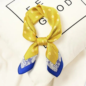 丝巾女53x53cm Ripple Floral Print Silk Scarves Shawls Wraps Decorative for Hair Bags Fashion Multifunction Bandana Foulard Hijab Scarf