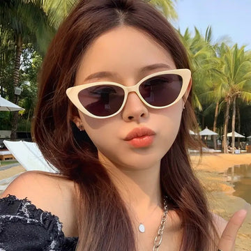眼镜女Vintage Oval Sunglasses Women Fashion Retro Female Cat Eye Sun Glasses Trendy Luxury Brand Designer UV400 Lady Shades Eyewear