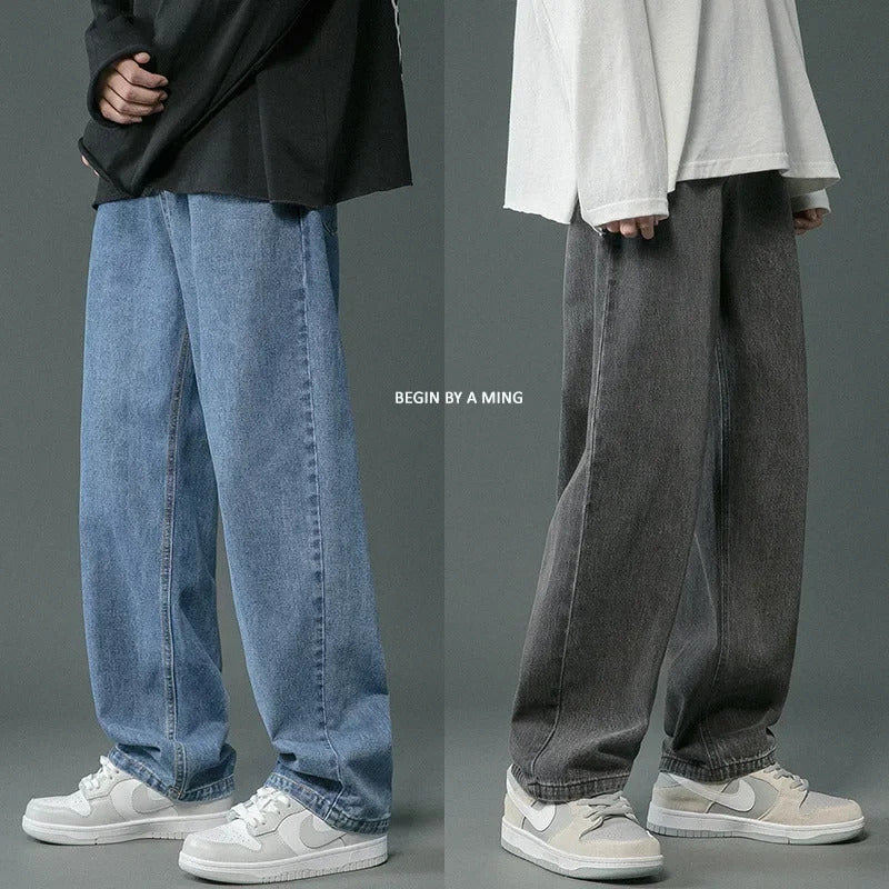 牛仔裤男Vintage Straight-leg Jeans For Men Loose-fit Wide-leg Hong Kong Style Spring/autumn/winter New Arrival Trendy Brand Casual Pants