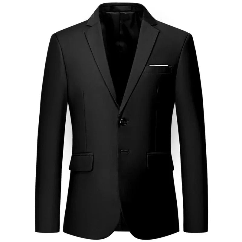 商务装男Men's Western-style Suit Jacket Plain Collar Two-button Cross-border Business Formal Wear Slimming Smooth White