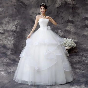 礼服女Y&M Novias Strapless Wedding Dress 2025 New Korean Ivory Princess Frock Bridal Gown Customized Pluse size Vestido De Novia
