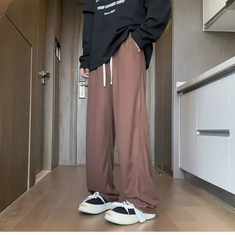休闲裤男Straight-Leg Casual Pants For Men Loose-Fit Trendy Ins Style Wide-Leg Pants Autumn Male Pants