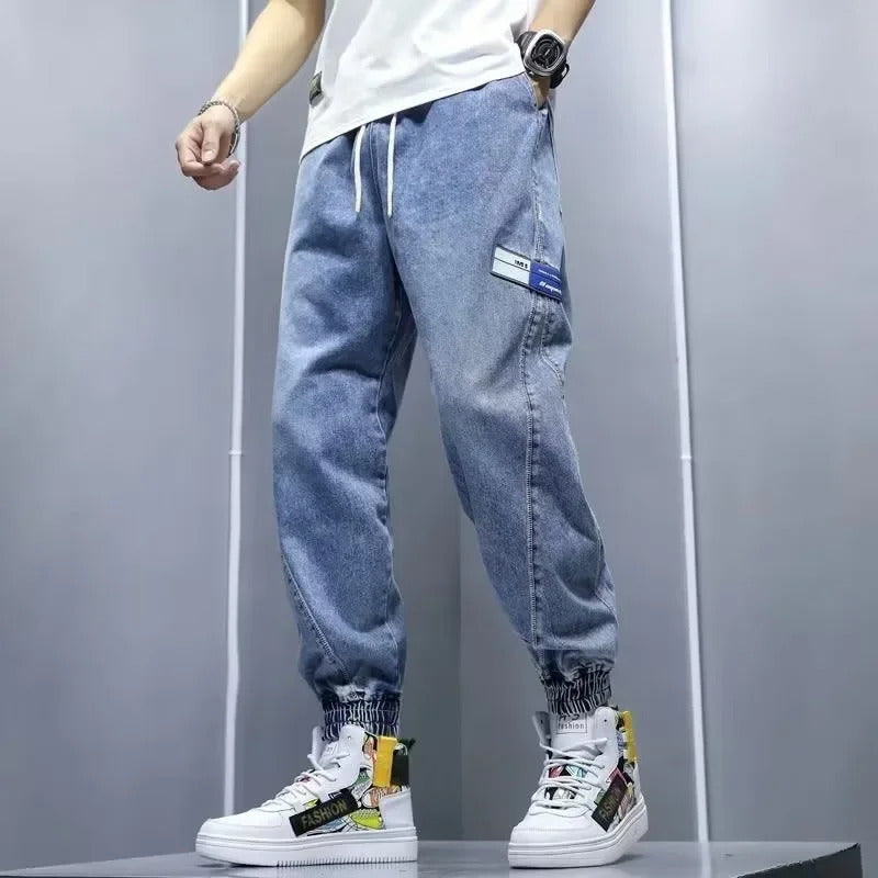 牛仔裤男Trendy Loose-Fit Men's Jeans New Style Korean Fashion Casual Versatile Harem Pants Latest Fashion Male Pants