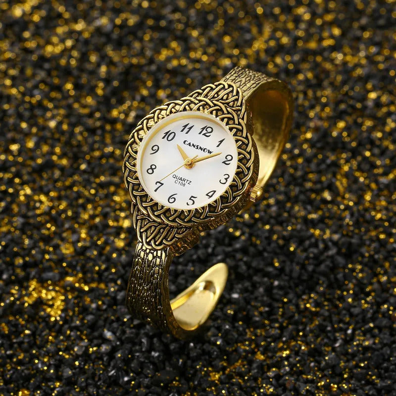 手表女MAYZHISU Women Watch Ladies Light Luxury Watch Female Retro Women Quartz Wristwatch Stainless Steel Waterproof Business Clock