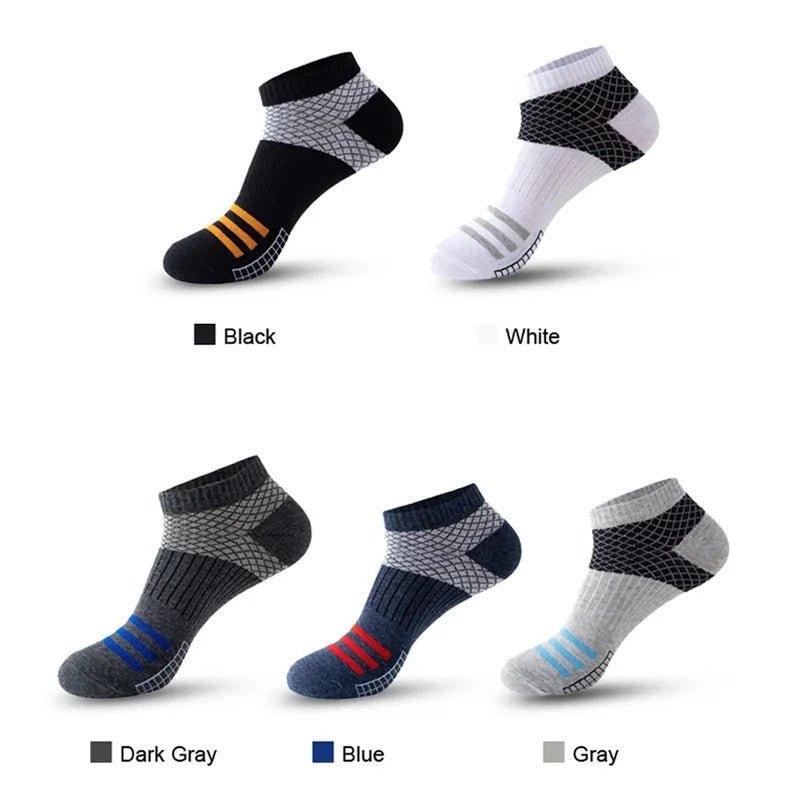5 Pair High Quality Men Ankle Socks Breathable Cotton Sports Socks Mesh Casual Athletic Summer Thin Cut Short Sokken Size 38-45男士袜子