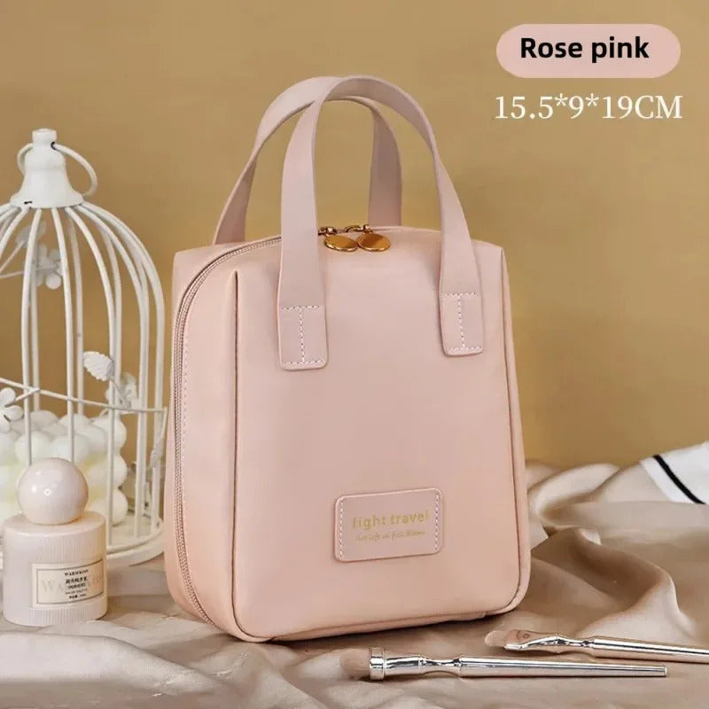 包包New Large Capacity Travel Cosmetic Bag Portable Leather Toiletry Bag with Handle Organizer Multifunctional Waterproof Makeup Bag