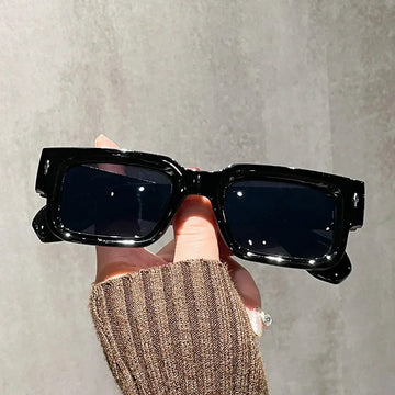 太阳镜男Brand Designer Square Sunglasses Women Men Ocean Color Shades Sun Glasses Female Fashion Rectangle Rivet Oculos De Sol