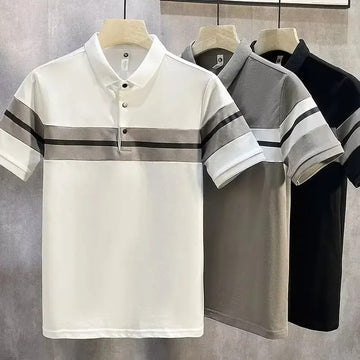 POLO男2024 New Summer Thin Color Block POLO Shirt Men's Casual Lightweight Short Sleeve T-Shirt Factory Wholesale