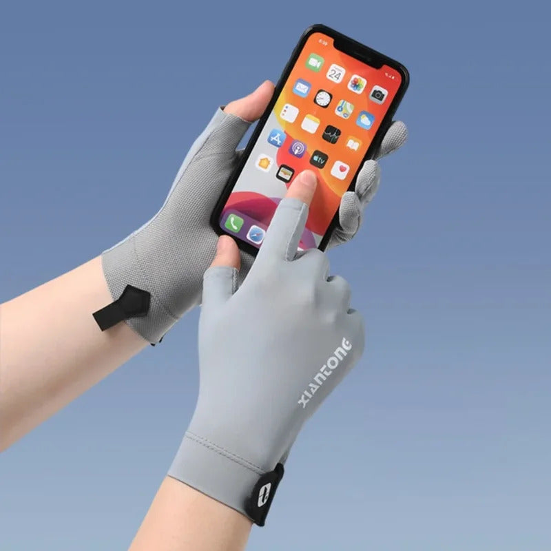 防晒手套女Ice Silk Fishing  Cycling Gloves Summer Outdoor Anti-uv Slip Sunscreen Gloves Touch Screen Riding Driving Gloves Fitness Glove