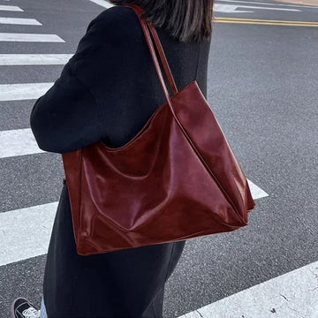 包包Women Tote Bag Fashion Underarm Pouch Large Capacity Soft Pu Leather Shoulder Bag Retro Crossbody Bag Casual Portable BucketBags