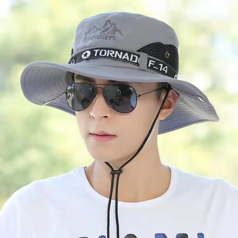 防晒帽男Summer Sun Protection Hat for Men Wide Brim Sun Hat Outdoor Travel Cycling Mountaineering Working Sun Cap Fishing Hat