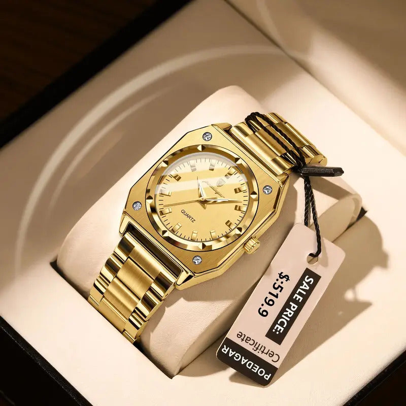 手表女POEDAGAR Luxury Elegant Square Ladies Watch Waterproof Luminous Watch for Woman Stainless Steel Quartz Women's Watches Reloj+box