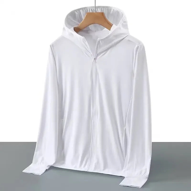 防晒衣男Men's Women's Ice Silk Mesh Sunscreen Clothes Loose Fit Hooded Outdoor Fishing Running Sports Sun Protection Clothes